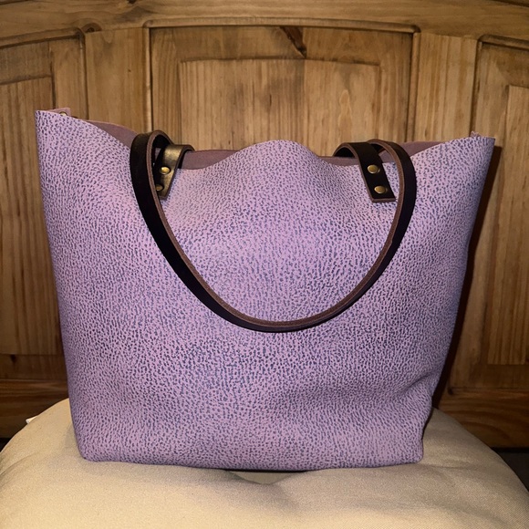 New Large Lilac Portland Leather Goods Classic Tote - Picture 2 of 3